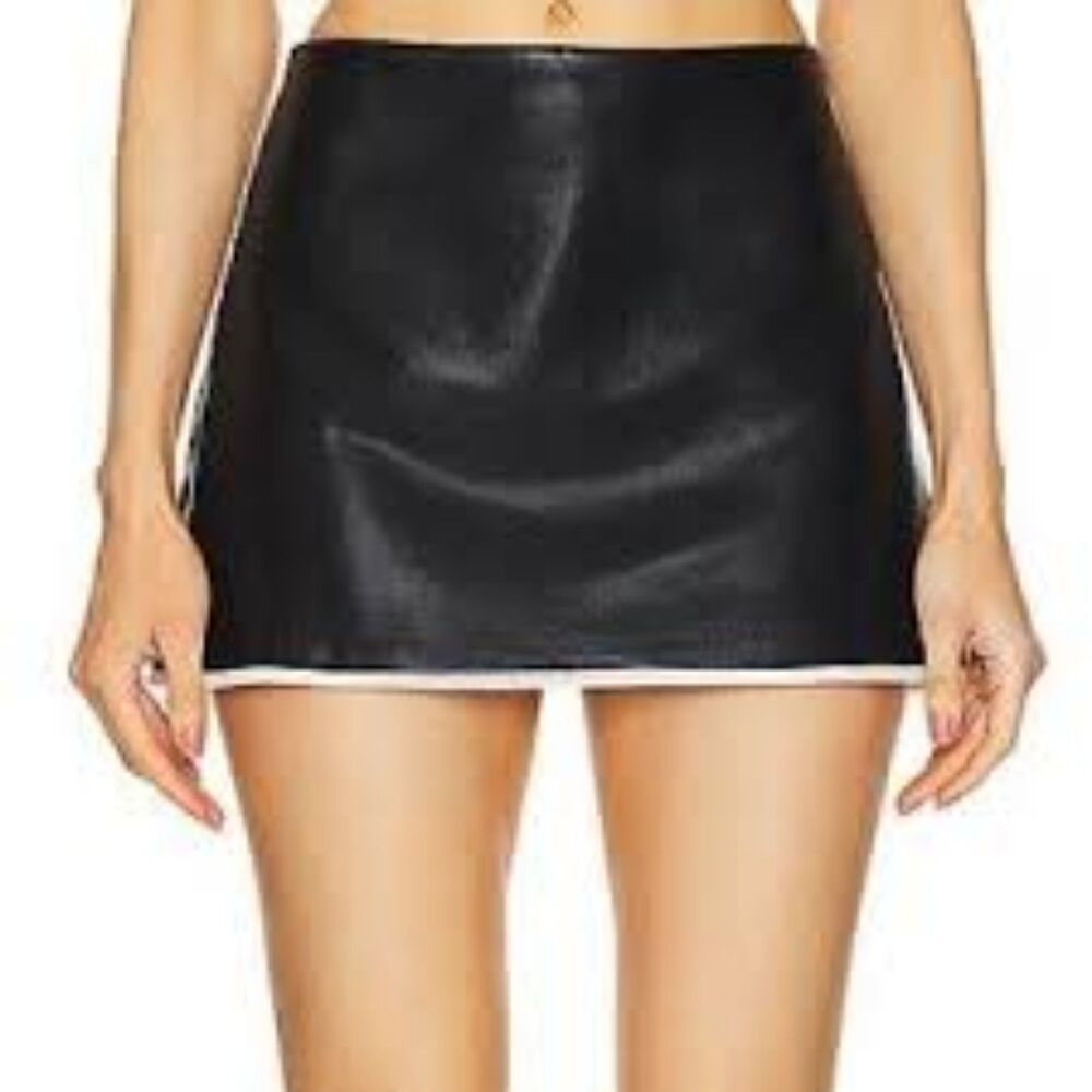 Alice + Olivia Black Mini Skirt with White Trim